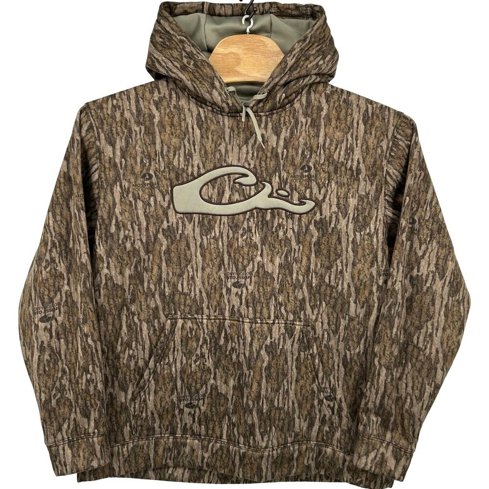 Men's Camo Drake Waterfowl Systems Mossy Oak Bottomland LST Silencer Hoodie XL